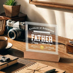 Funny Personalized Father's Day Gift "World’s Greatest Farter" Certificate Acrylic Plaque with LED Light Base