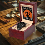 Dad Happy Father's Day I Will Always Be Your Little Boy Black Chronograph Watch
