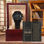 Dad Gift You Have Given Me Your Love, Your Time Black Chronograph Watch