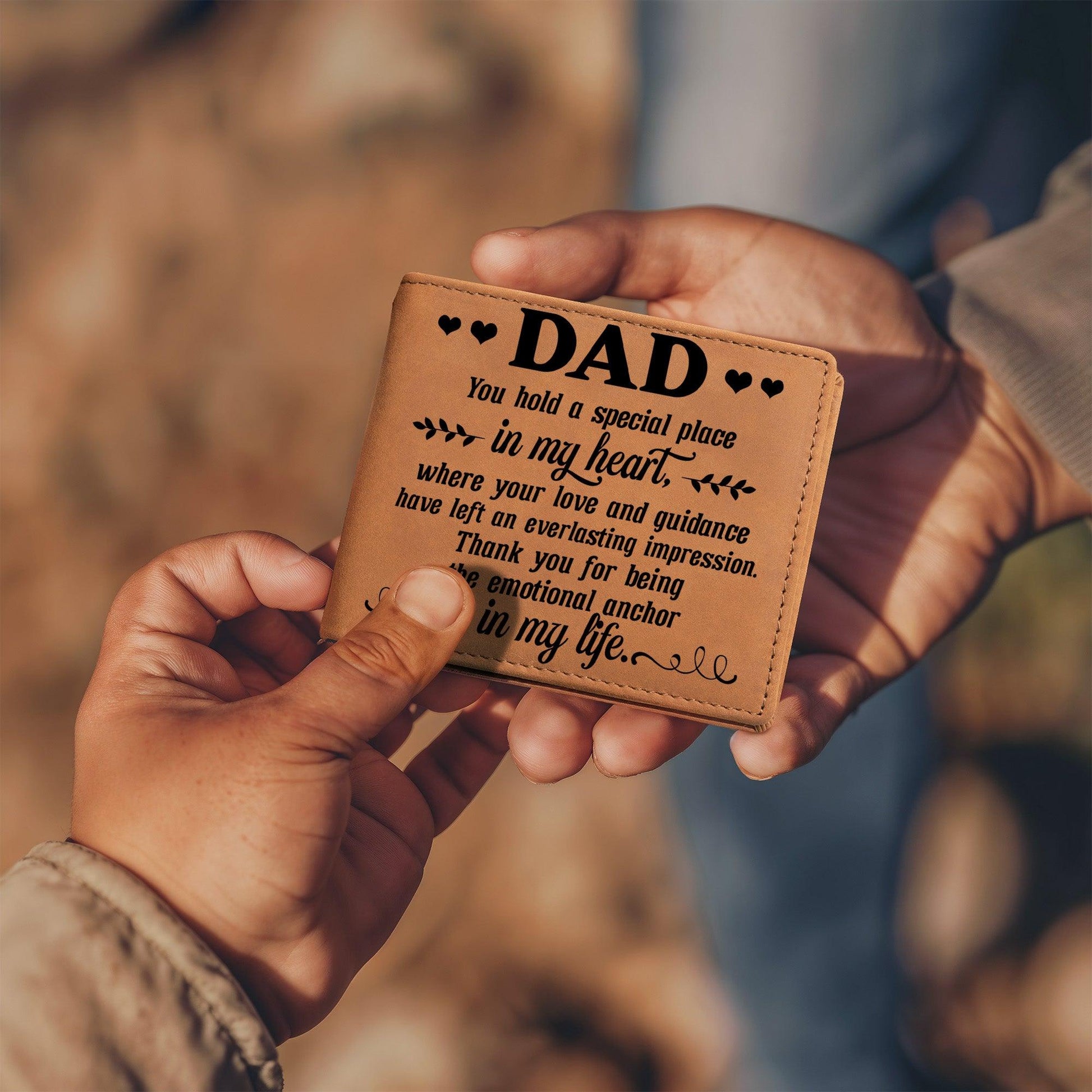 Dad Gift You Hold a Special Place in my Heart Leather Wallet - Mallard Moon Gift Shop