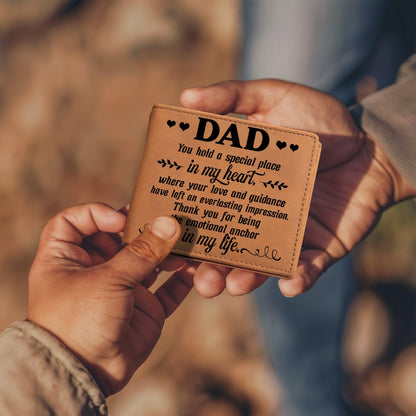 Dad Gift You Hold a Special Place in my Heart Leather Wallet - Mallard Moon Gift Shop