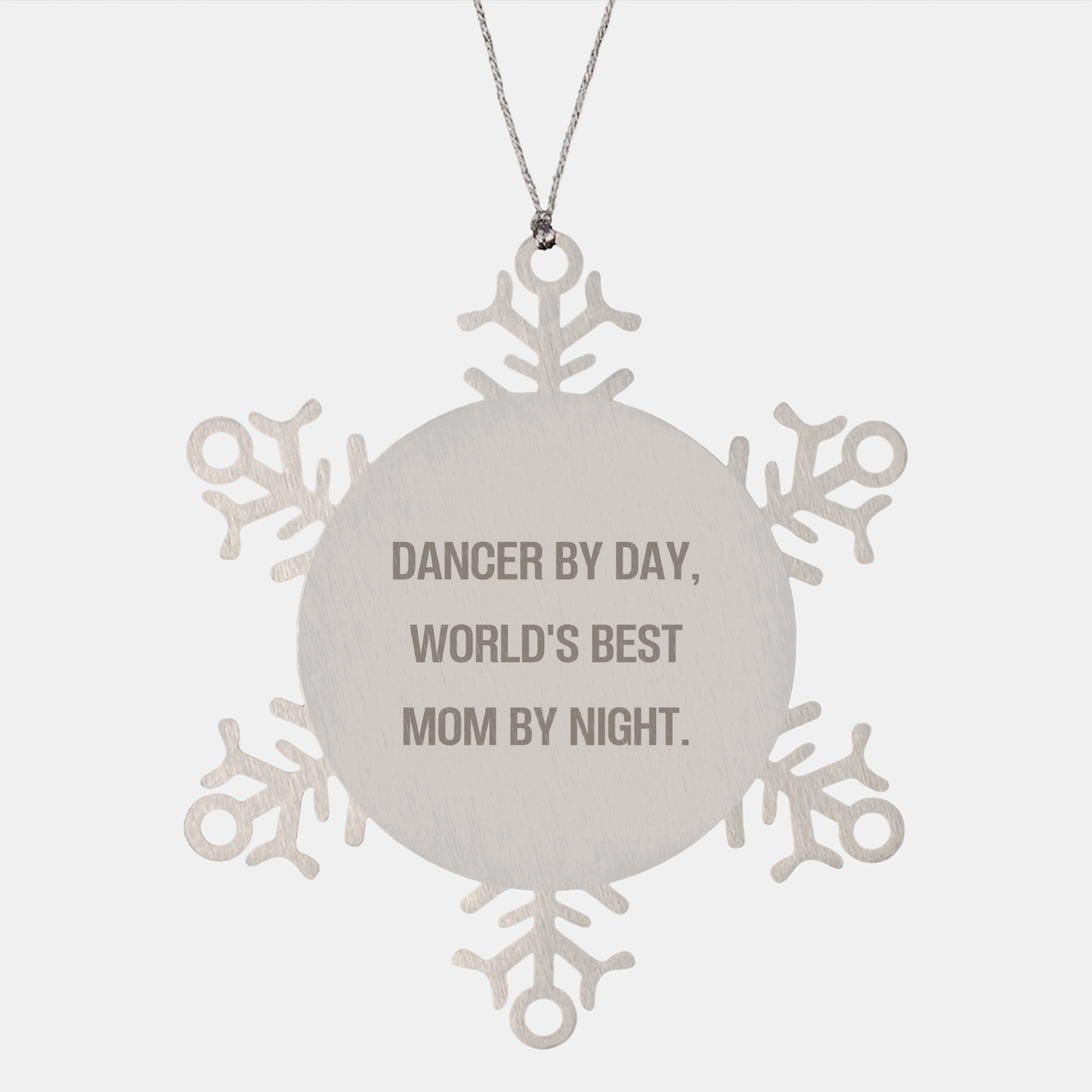Dancer Gifts, Funny Snowflake Ornament, Christmas Unique Gifts from Mom to Dancer, Dancer By Day, World's Best Mom By Night.