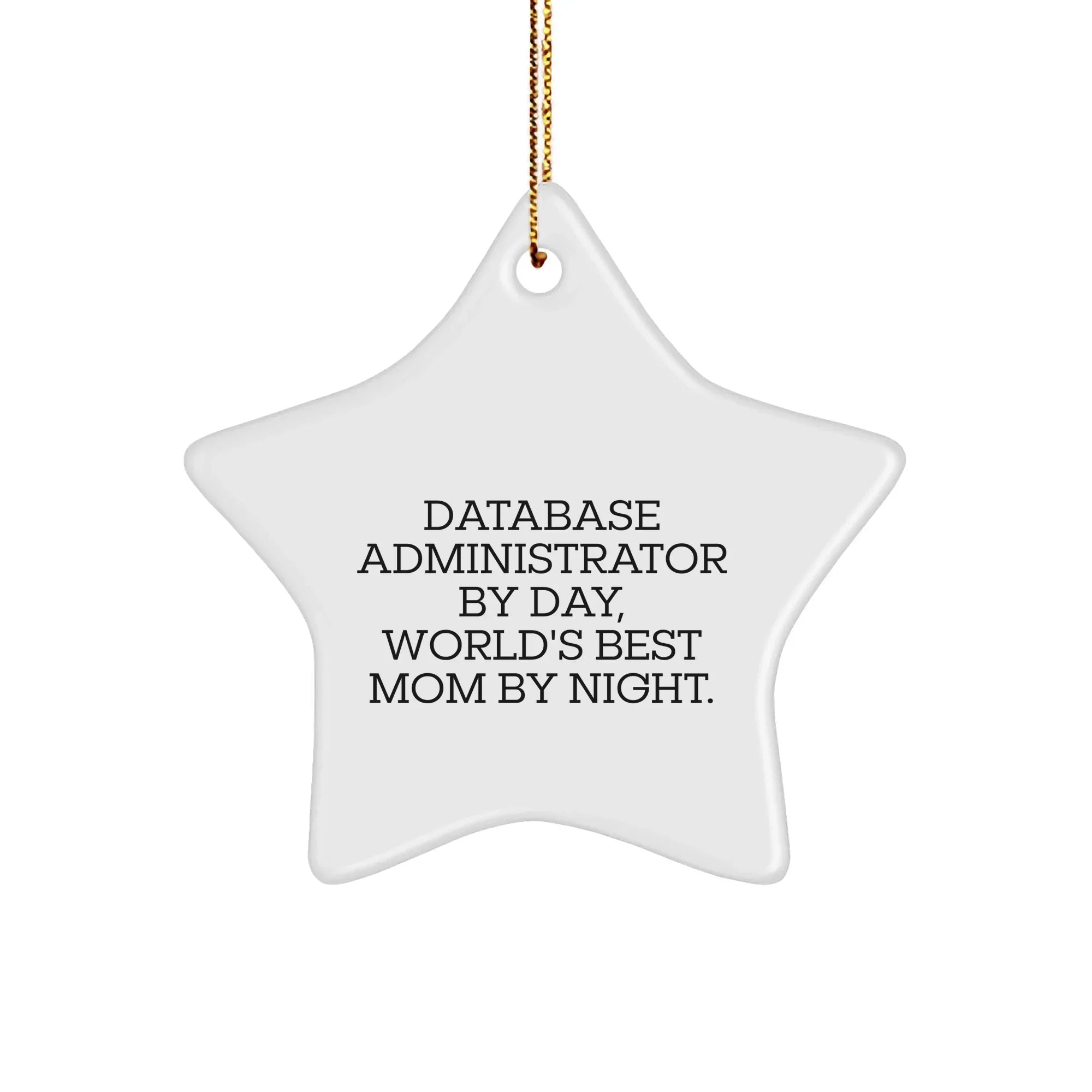 Database Administrator Gifts by Day, Star Ornament by Night, Funny Christmas Unique Gift for Friends and Family