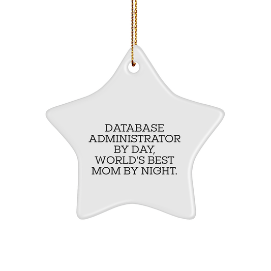 Database Administrator Gifts by Day, Star Ornament by Night, Funny Christmas Unique Gift for Friends and Family