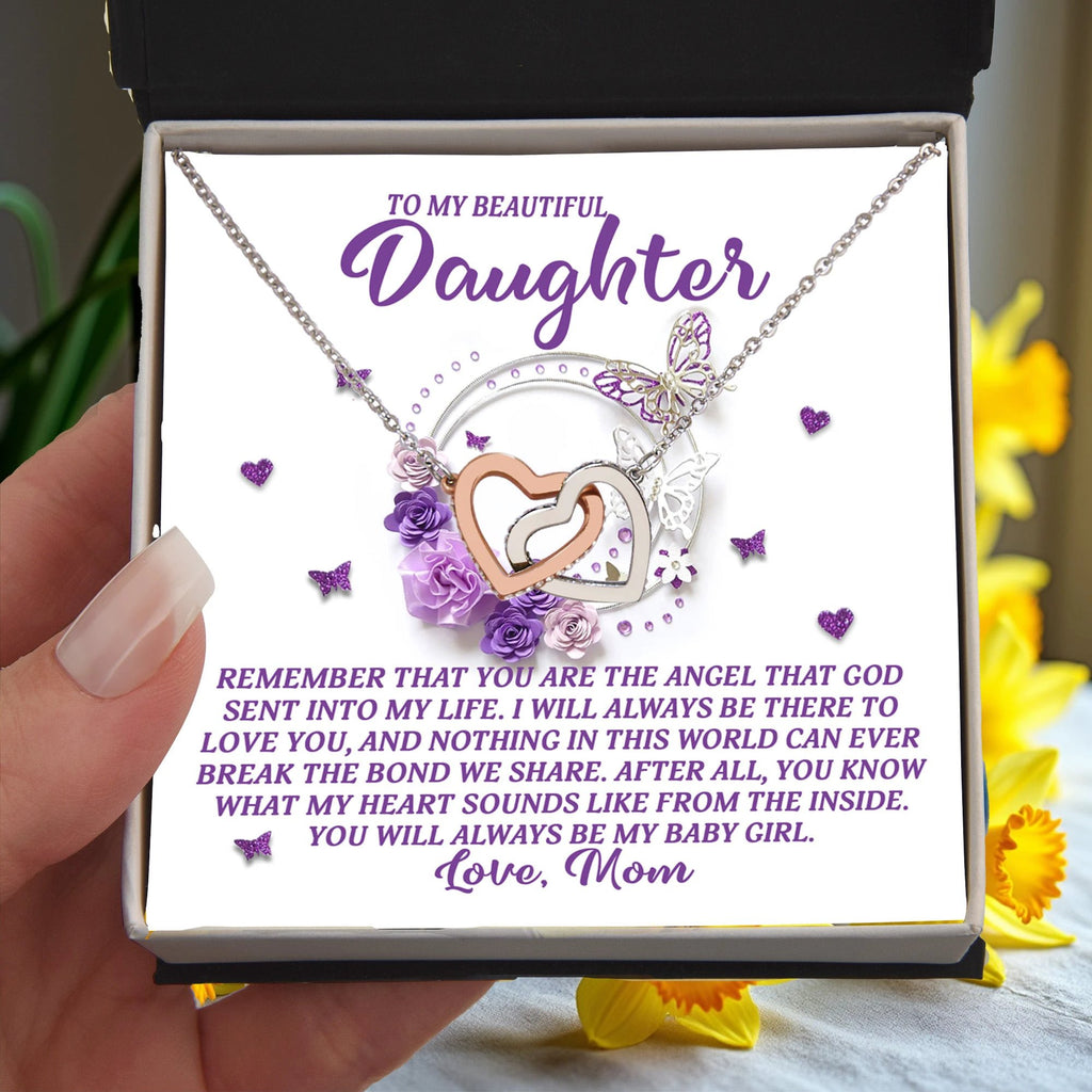 Daughter Gift from Mom – You Are the Angel God Sent Into My Life –Necklace With Message Card and Jewelry