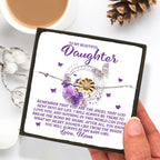 Daughter Gift from Mom – You Are the Angel God Sent Into My Life – Sunflower Bracelet With Message Card