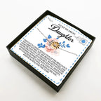 To My Dearest Daughter – Keep Reaching for the Stars - Sunflower Bracelet Gift with Message Card
