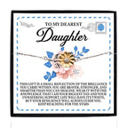 To My Dearest Daughter – Keep Reaching for the Stars - Sunflower Bracelet Gift with Message Card