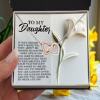 To My Daughter - Dare to Dream - Interlocking Hearts Necklace – Inspirational Gift for Strength & Ambition