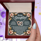 Gift for Daughter - A Hug That Never Lets Go - Interlocking Hearts Necklace