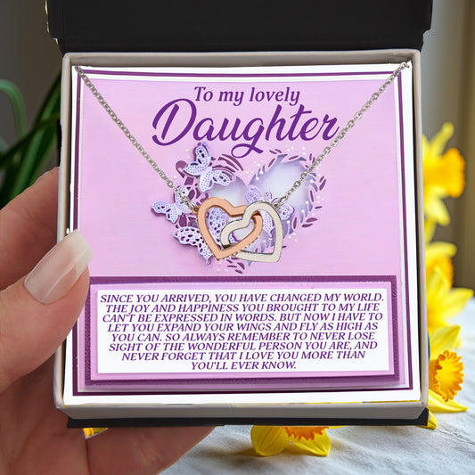 To My Lovely Daughter – Expand Your Wings and Fly – Encouraging Necklace Gift with Message Card