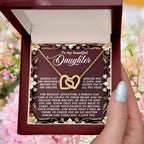 Gift for Daughter - Believe in Yourself & Follow Your Heart - Interlocking Hearts Necklace