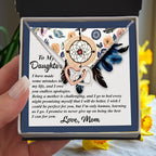 To My Daughter - Heartfelt Gift from Mom - Interlocking Hearts Necklace