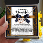 Bonus Daughter Heartfelt Gift Interlocking Hearts Necklace - I'm Only a Phone Call Away