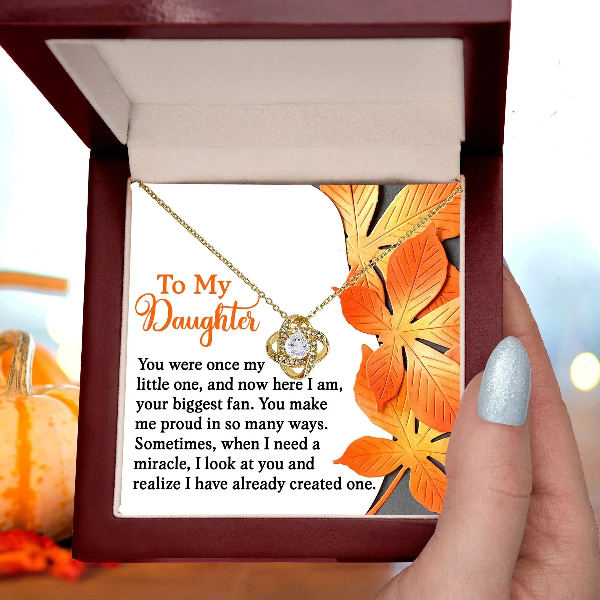 Gift for Daughter - Here I Am, Your Biggest Fan - Love Knot Pendant Necklace