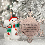 Daughter In Law Long Distance Relationship Gifts, No matter the miles that separate us, Cute Love Snowflake Ornament For Daughter In Law, Birthday Christmas Unique Gifts For Daughter In Law