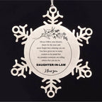 Daughter-In-Law Snowflake Ornament - Always Follow your Dreams - Birthday, Christmas Holiday Jewelry Gift