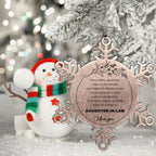 Daughter-In-Law Snowflake Ornament - Always Follow your Dreams - Birthday, Christmas Holiday Jewelry Gift