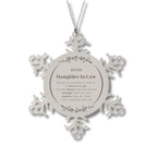Daughter In Law Snowflake Ornament - You are braver than you believe, stronger than you seem, Inspirational Birthday, Christmas Gifts