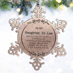 Daughter In Law Snowflake Ornament - You are braver than you believe, stronger than you seem, Inspirational Birthday, Christmas Gifts