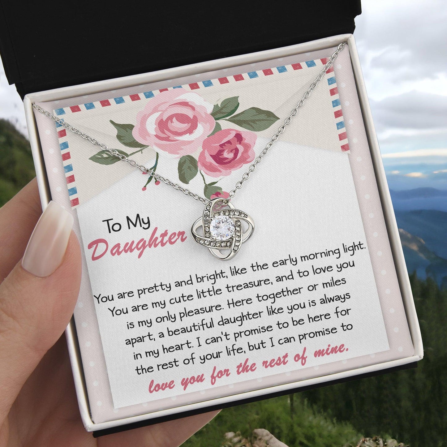 To My Daughter-You Are My Treasure Love Knot Necklace - Mallard Moon Gift Shop