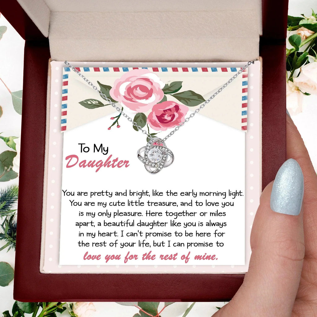 To My Daughter-You Are My Treasure Love Knot Necklace