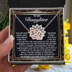 To My Daughter -A Gift of Love, Encouragement & Strength - Interlocking Hearts Necklace
