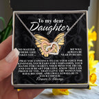 Gift for Daughter - No Matter Where Life Takes You, I’m Always Near - Interlocking Hearts Necklace