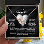 To My Daughter – A Gift of Love, Pride & Encouragement- Interlocking Hearts Necklace