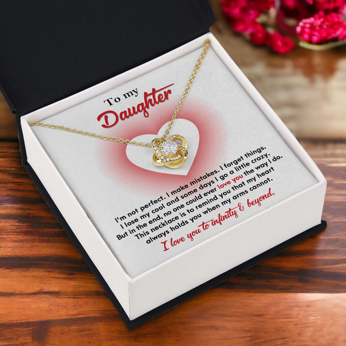 Daughter Gift I Love You to Infinity and Beyond Love Knot Necklace - Mallard Moon Gift Shop