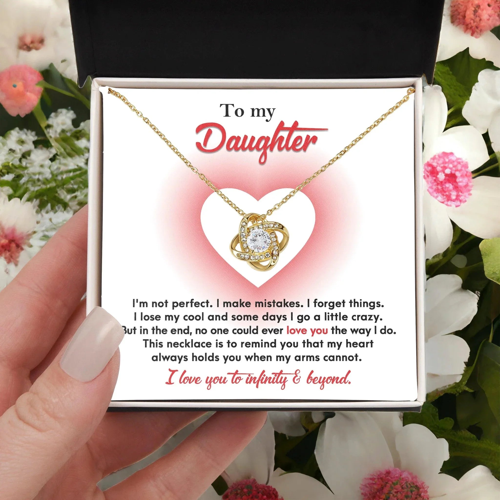 Daughter Gift I Love You to Infinity and Beyond Love Knot Necklace