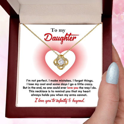 Daughter Gift I Love You to Infinity and Beyond Love Knot Necklace - Mallard Moon Gift Shop