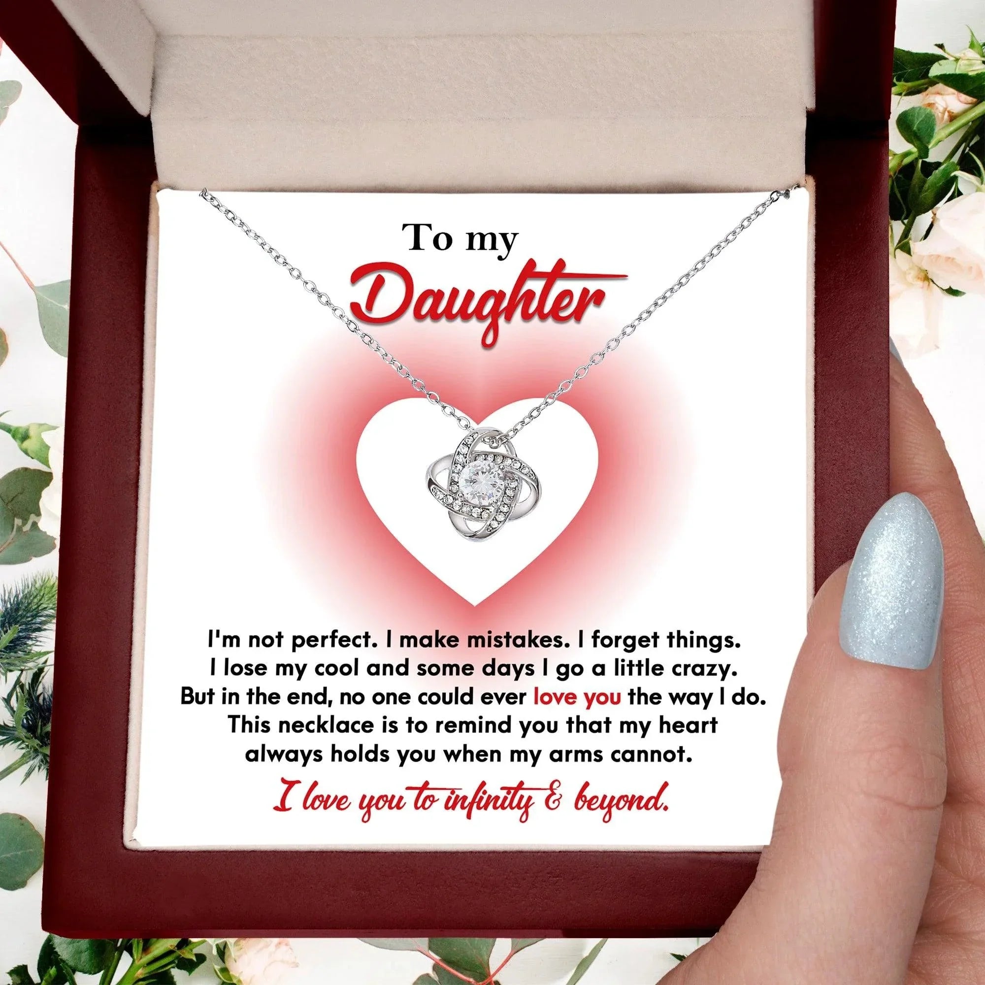 Daughter Gift I Love You to Infinity and Beyond Love Knot Necklace