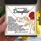 To My Wonderful Daughter – You Make Me Proud – Motivational Necklace Gift with Message of Love and Support