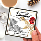 To My Wonderful Daughter – You Make Me Proud – Motivational Sunflower Bracelet Gift with Message of Love and Support
