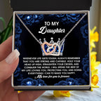 To My Daughter - Strength & Unwavering Love - Interlocking Hearts Necklace