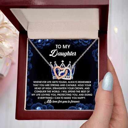 To My Daughter - Strength & Unwavering Love - Interlocking Hearts Necklace - Mallard Moon Gift Shop