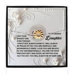 Badass Daughter Sunflower Bracelet – I Am Your Biggest Fan – Birthday, Graduation, Christmas Jewelry Gift From Parent