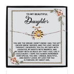 Daughter Sunflower Bracelet – 925 Sterling Silver with 18K Gold-Plated Petals – Sentimental Jewelry Gift from Parent – Includes Heartfelt Message Card