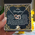 To My Daughter A Heartfelt Gift of Love & Pride Interlocking Hearts Necklace – A Timeless Symbol of Love & Pride