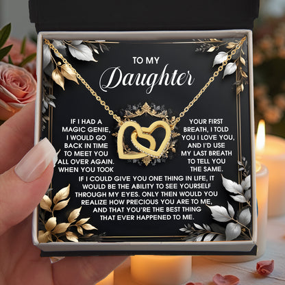 To My Daughter - Through My Eyes - Interlocking Hearts Necklace – A Timeless Symbol of Love & Devotion - Mallard Moon Gift Shop