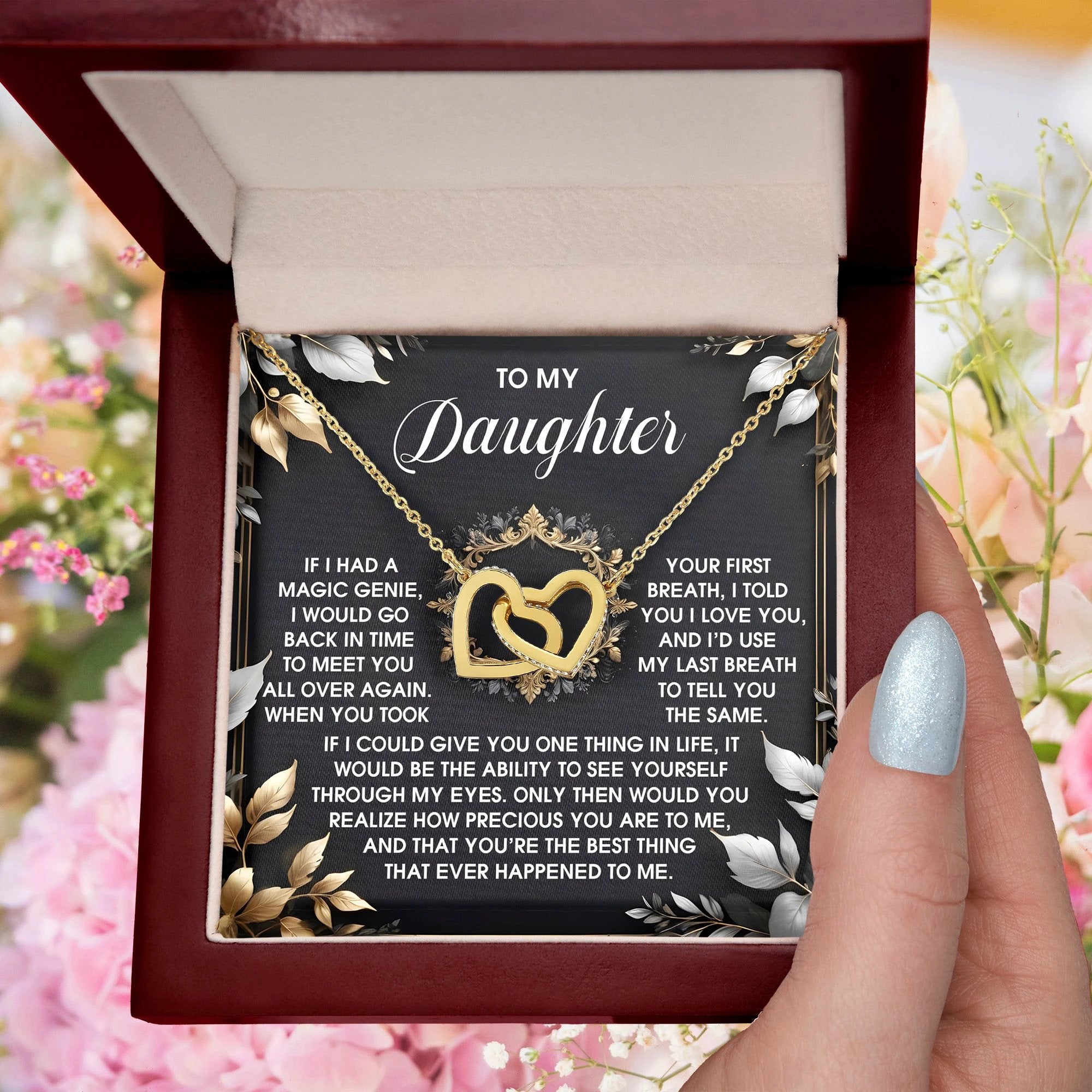 To My Daughter - Through My Eyes - Interlocking Hearts Necklace – A Timeless Symbol of Love & Devotion