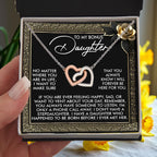 Gift for Bonus Daughter - I Will Forever Be Here for You - Interlocking Hearts Necklace