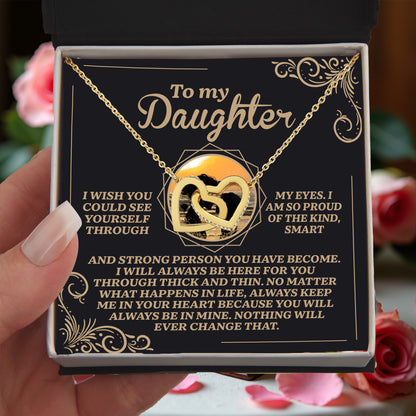 Gift for Daughter - Always Keep Me in Your Heart - Interlocking Hearts Necklace - Mallard Moon Gift Shop