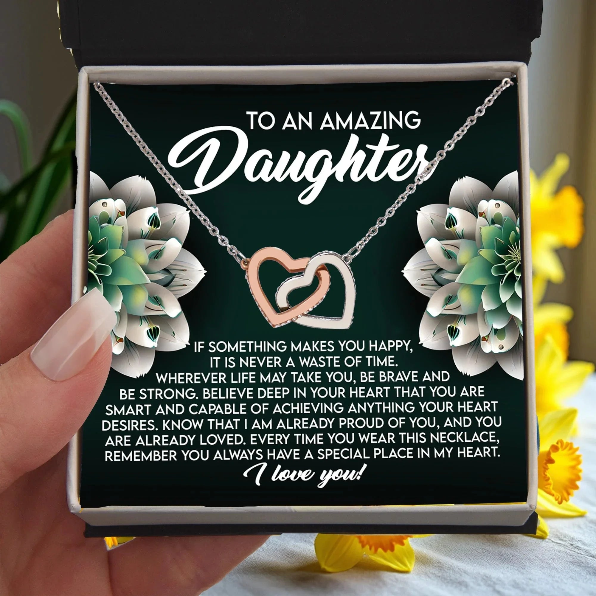 To an Amazing Daughter - You Always Have a Special Place in My Heart - Interlocking Hearts Necklace