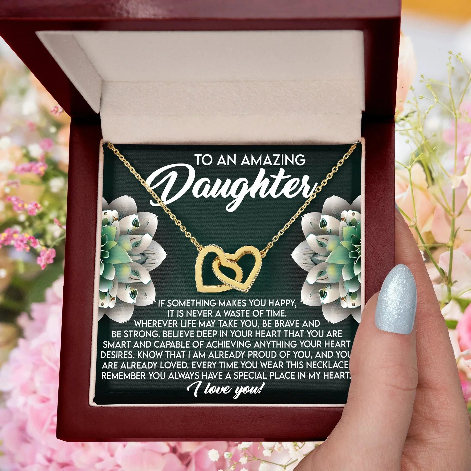 To an Amazing Daughter - You Always Have a Special Place in My Heart - Interlocking Hearts Necklace