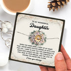 Daughter Sunflower Bracelet – Sentimental Jewelry for Birthday, Graduation, Christmas Gift from Parent – Includes Heartfelt Message Card - Never Feel Alone