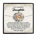 Daughter Sunflower Bracelet – Sentimental Jewelry for Birthday, Graduation, Christmas Gift from Parent – Includes Heartfelt Message Card - Never Feel Alone