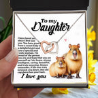 To My Daughter - Proud of You - Interlocking Hearts Necklace