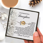 Daughter Sunflower Bracelet Sterling Silver with 18K Gold-Plated Petals – Sentimental Birthday Graduation Christmas Jewelry Gift from Parent – Life is a Big Adventure - Heartfelt Message Card